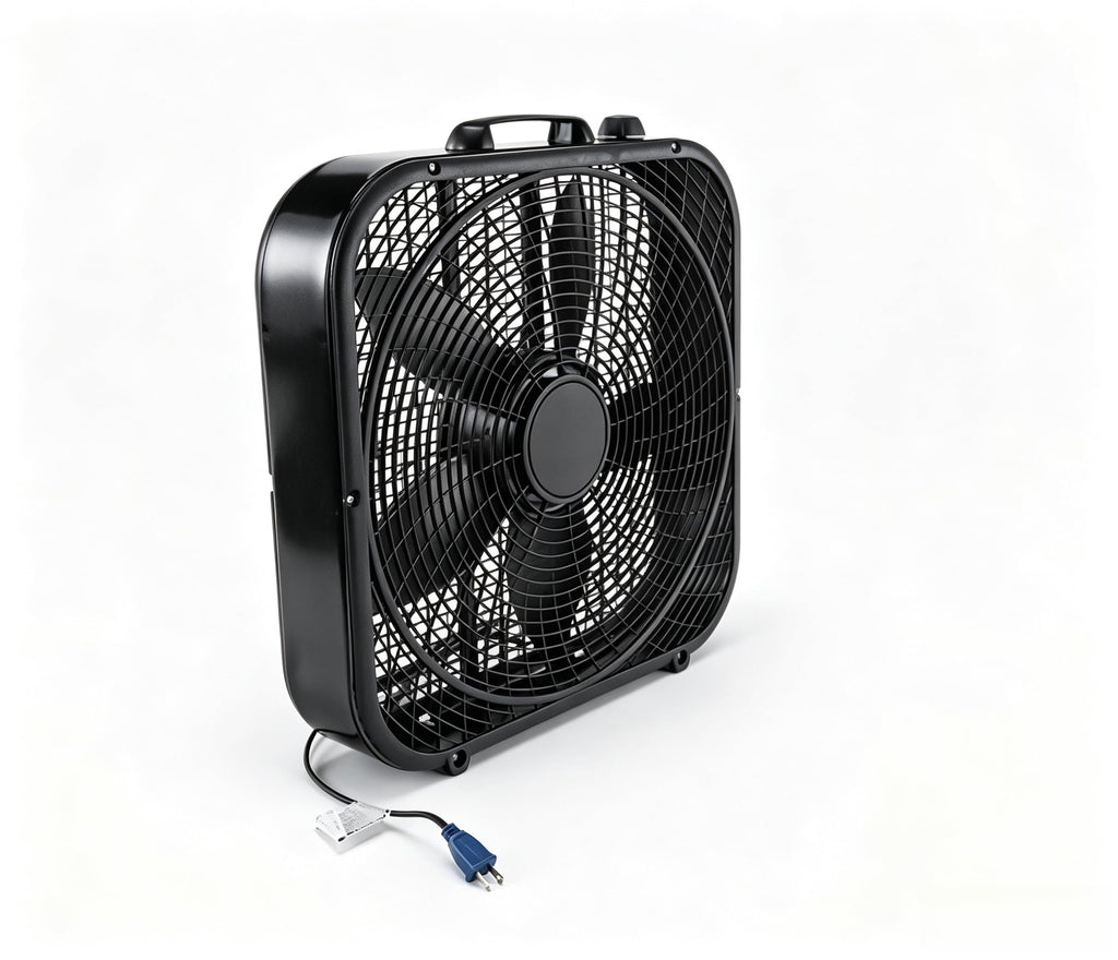 20 Inch Black 3-Speed Box Fan with Handle D8514