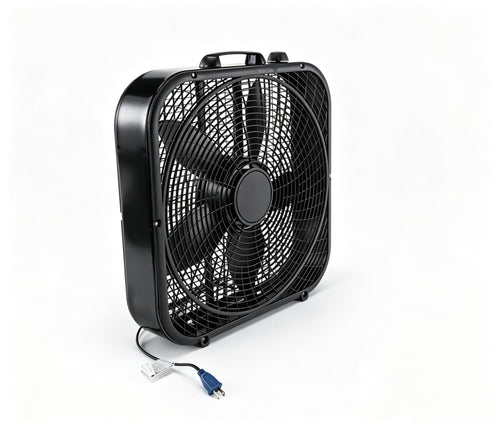 20 Inch Black 3-Speed Box Fan with Handle D8514