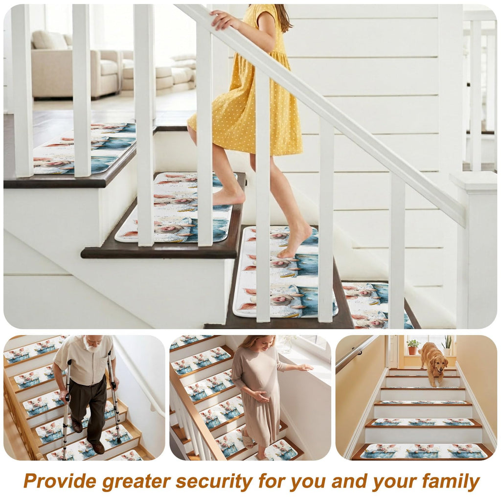Non Slip Carpet Stair Treads 7 Pack 8"x30" E2995