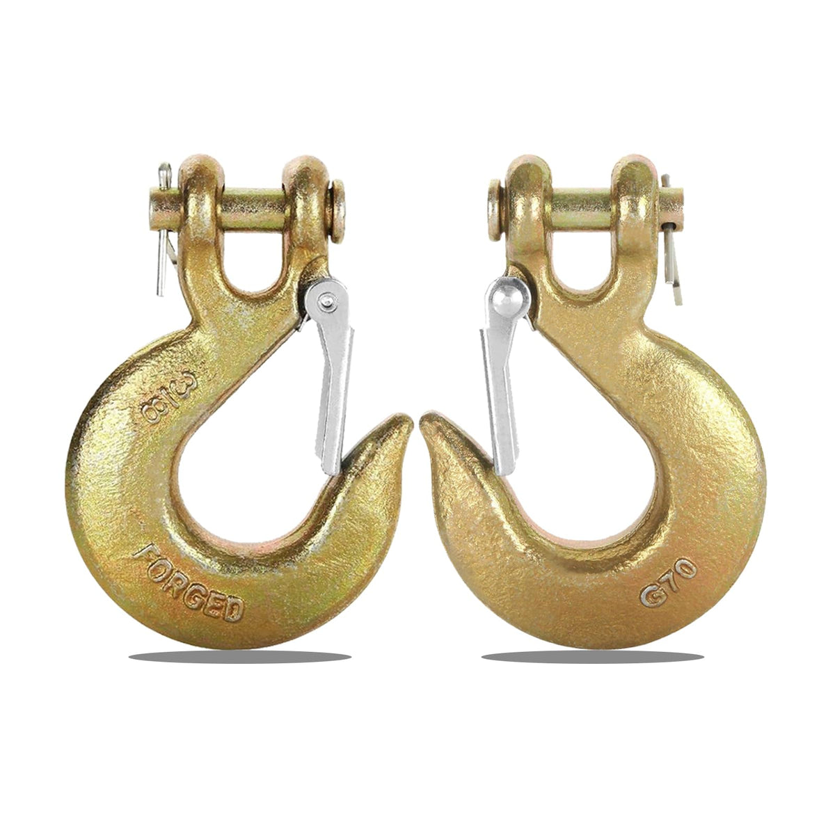 2 Pack 3/8" Heavy Duty Clevis Slip Hook with Safety Latch R5055