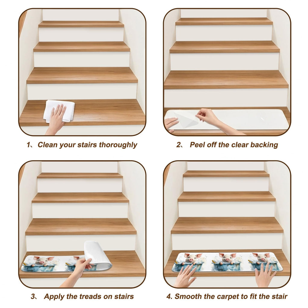 Non Slip Carpet Stair Treads 7 Pack 8"x30" E2995