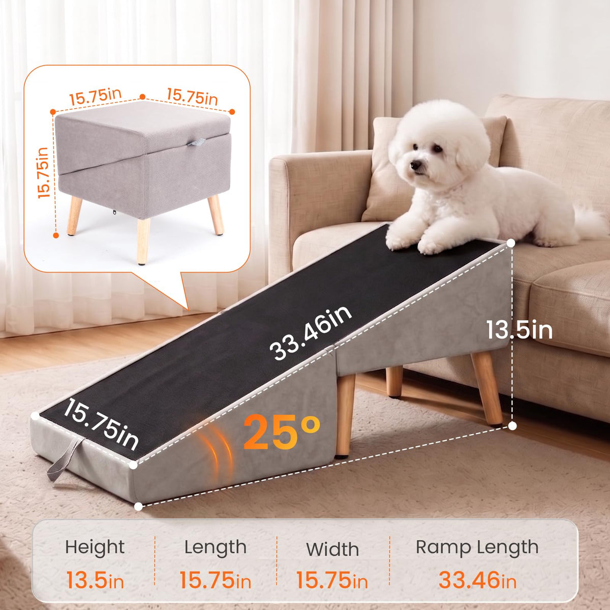Foldable Dog Ramp Gray A52510