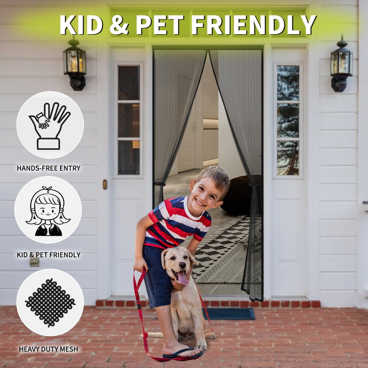 Magnetic Screen Door 36 x 82 in Mesh Curtain W9032