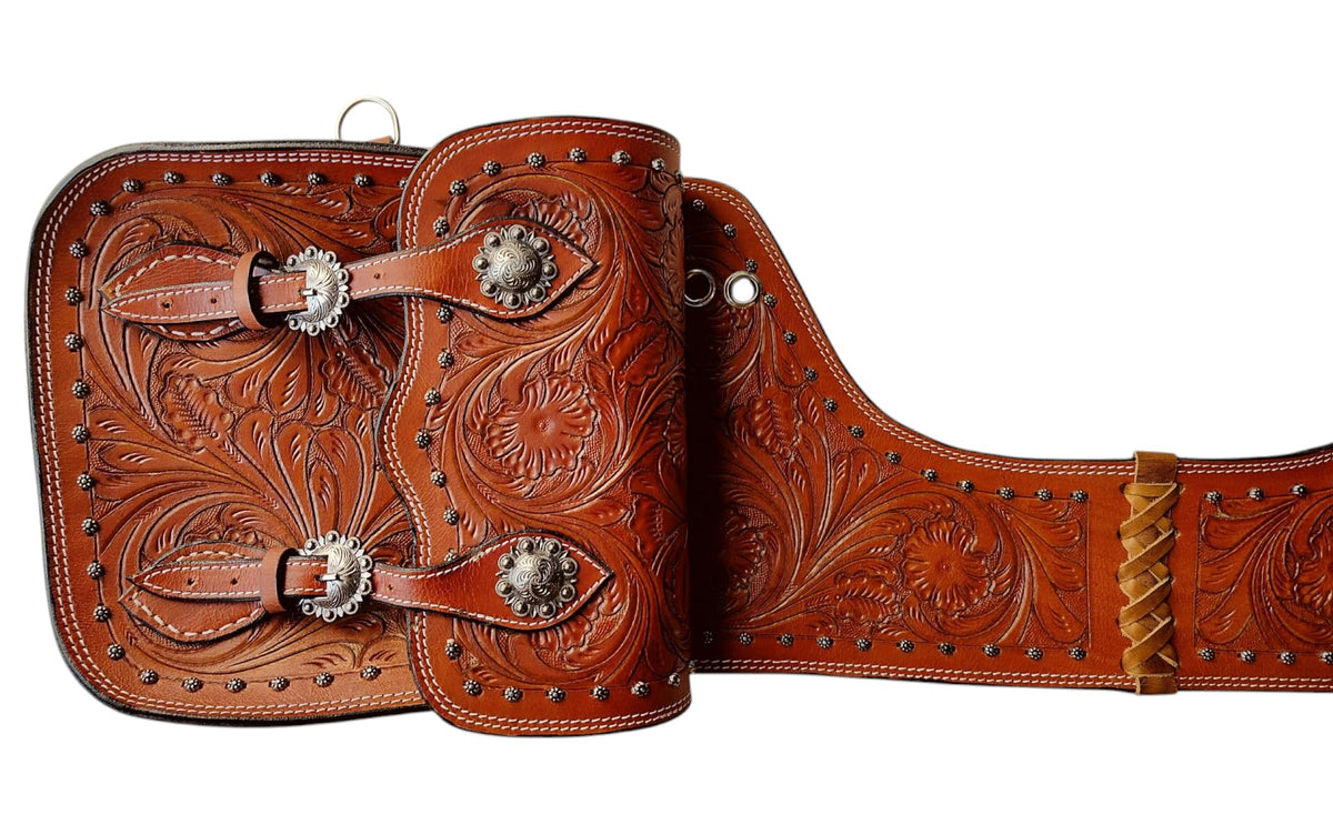 Brown Leather Saddle Bag with Adjustable Straps W395643