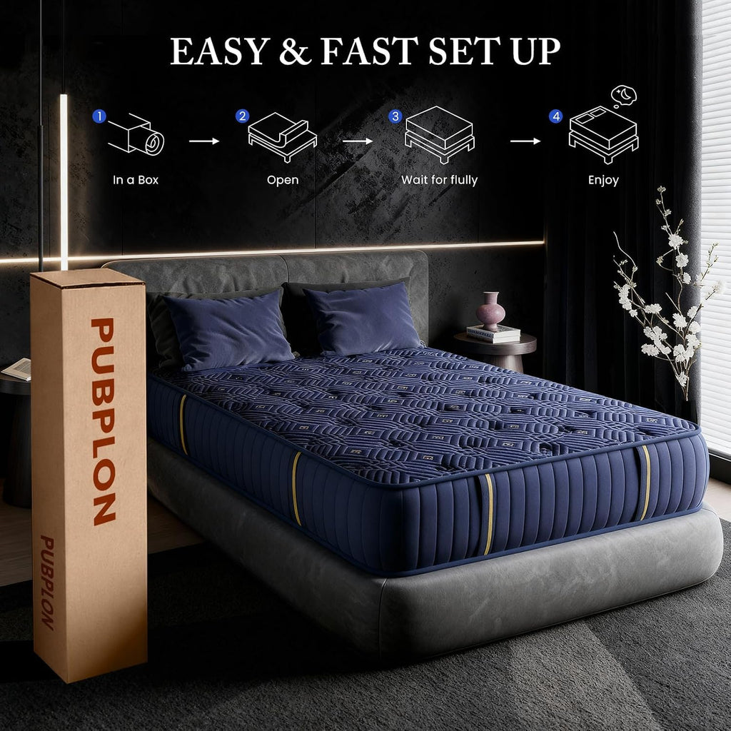 Full Size 12 Inch Medium Firm Gel Memory Foam Mattress W85019