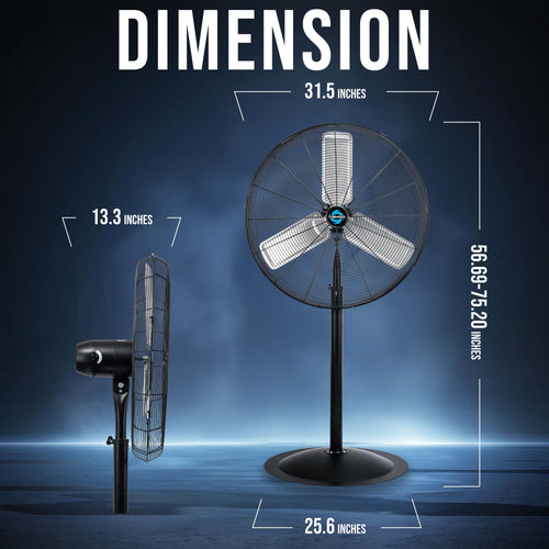 30 Inch 3 Speed High Velocity Metal Pedestal Fan B48636