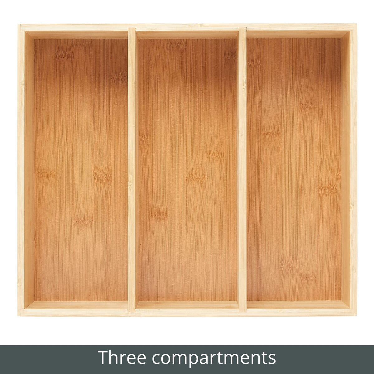 Bamboo 3 Section Stackable Pantry Organizer Bin, 2 Pack A11465