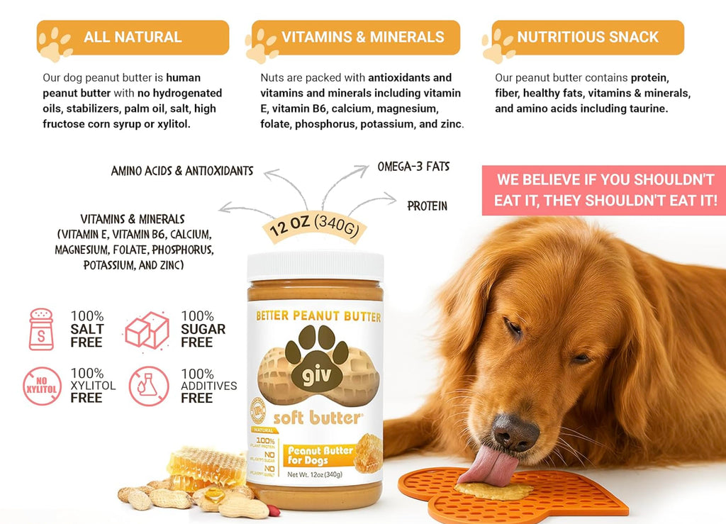 All Natural Peanut Butter 12oz Jar, 4oz Pouch & Lick Mat M9088