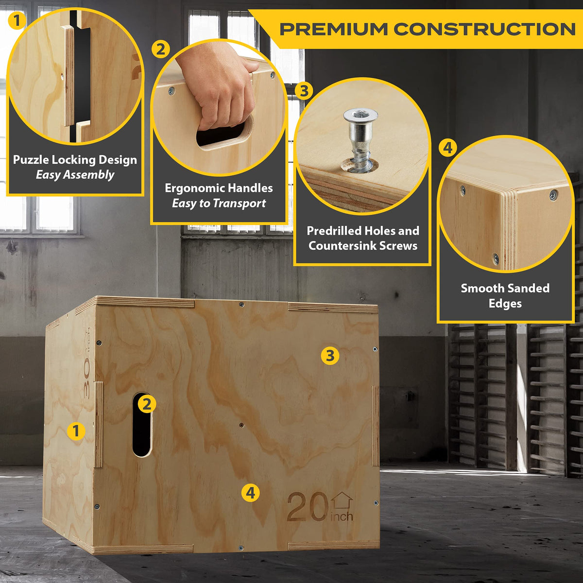 3-in-1 Wooden Plyo Box Q6354