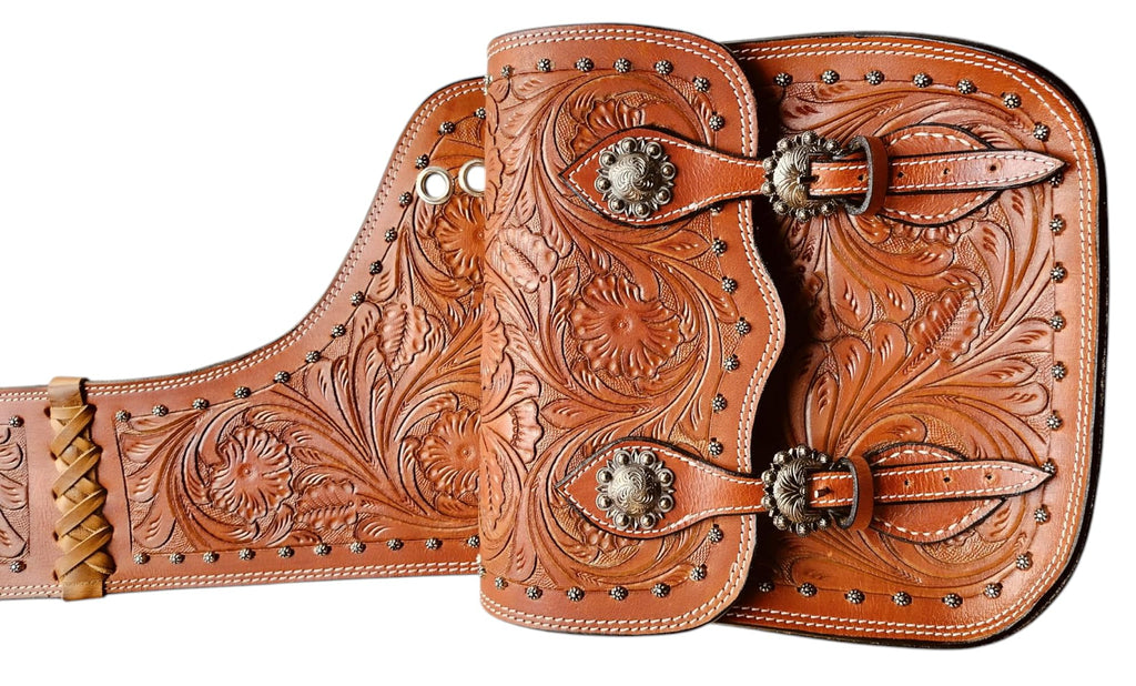 Brown Leather Saddle Bag with Adjustable Straps W395643