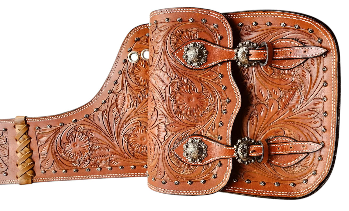 Brown Leather Saddle Bag with Adjustable Straps W395643