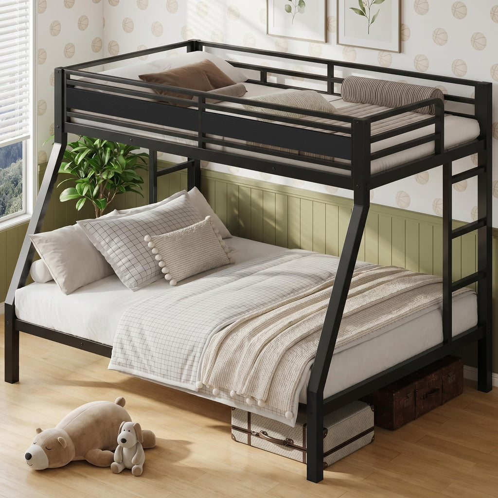 Black Twin Over Full Size Bunk Beds T996724