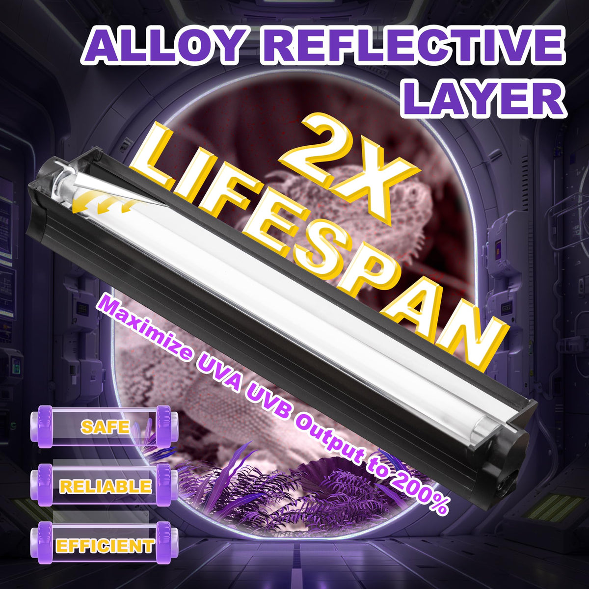 8W 10.0 UVB Reptile Light Fixture G7087
