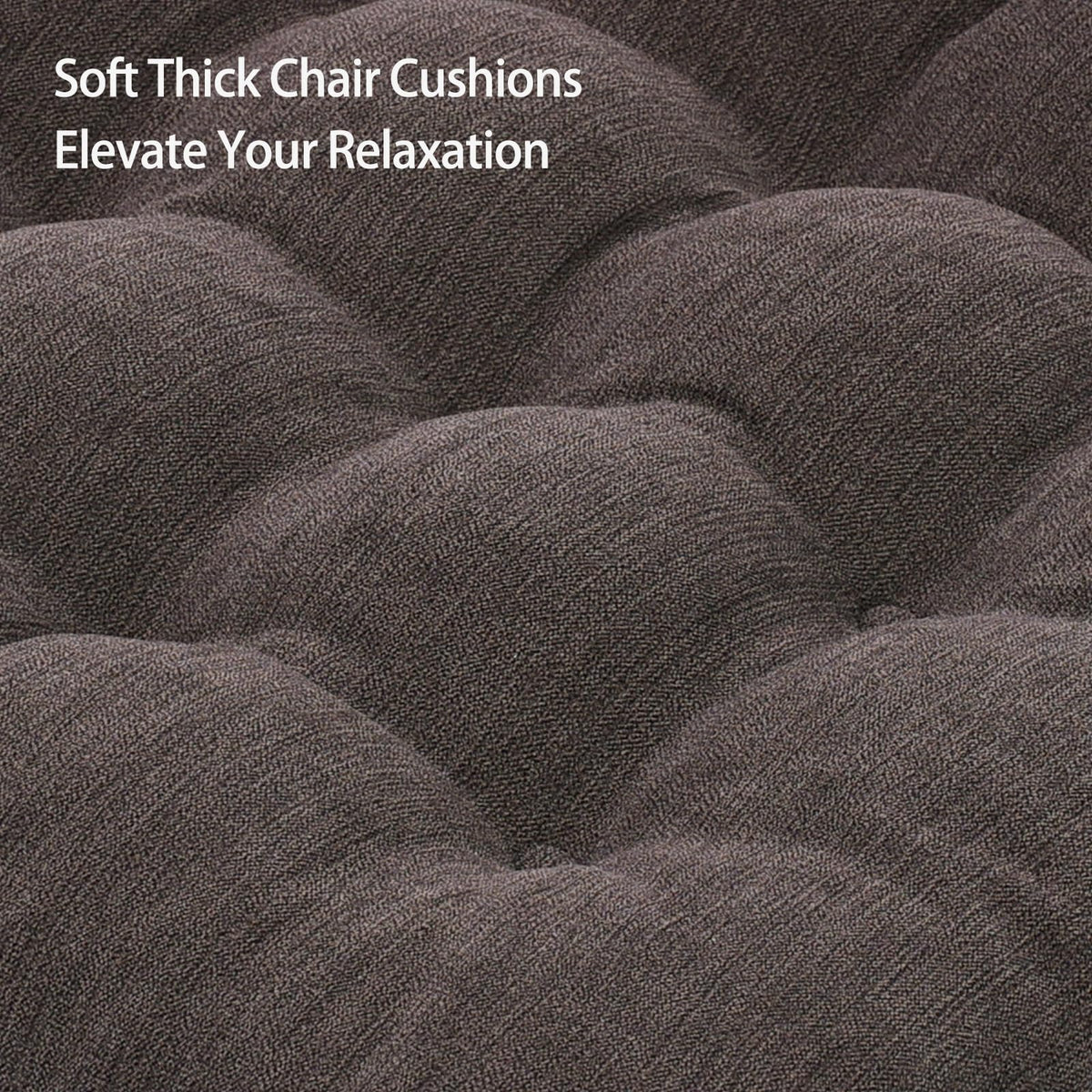 20x20x5 Inch Thick Tufted Dual Layer Chair Cushion Taupe 1P M49625
