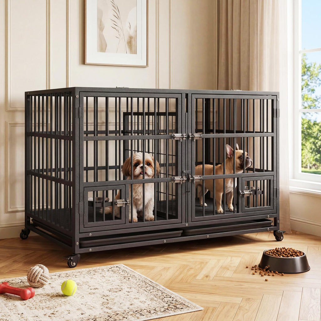 48 inch Heavy Duty Metal Dog Crate with 2 Door T5585