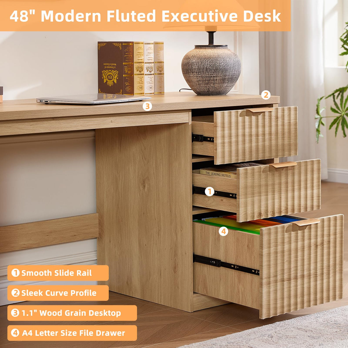 Office Desk with 3 Drawers Q619