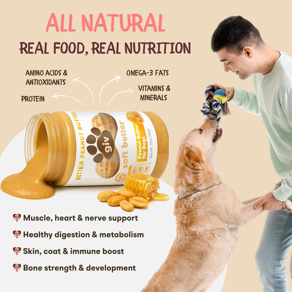All Natural Peanut Butter 12oz Jar, 4oz Pouch & Lick Mat M9088