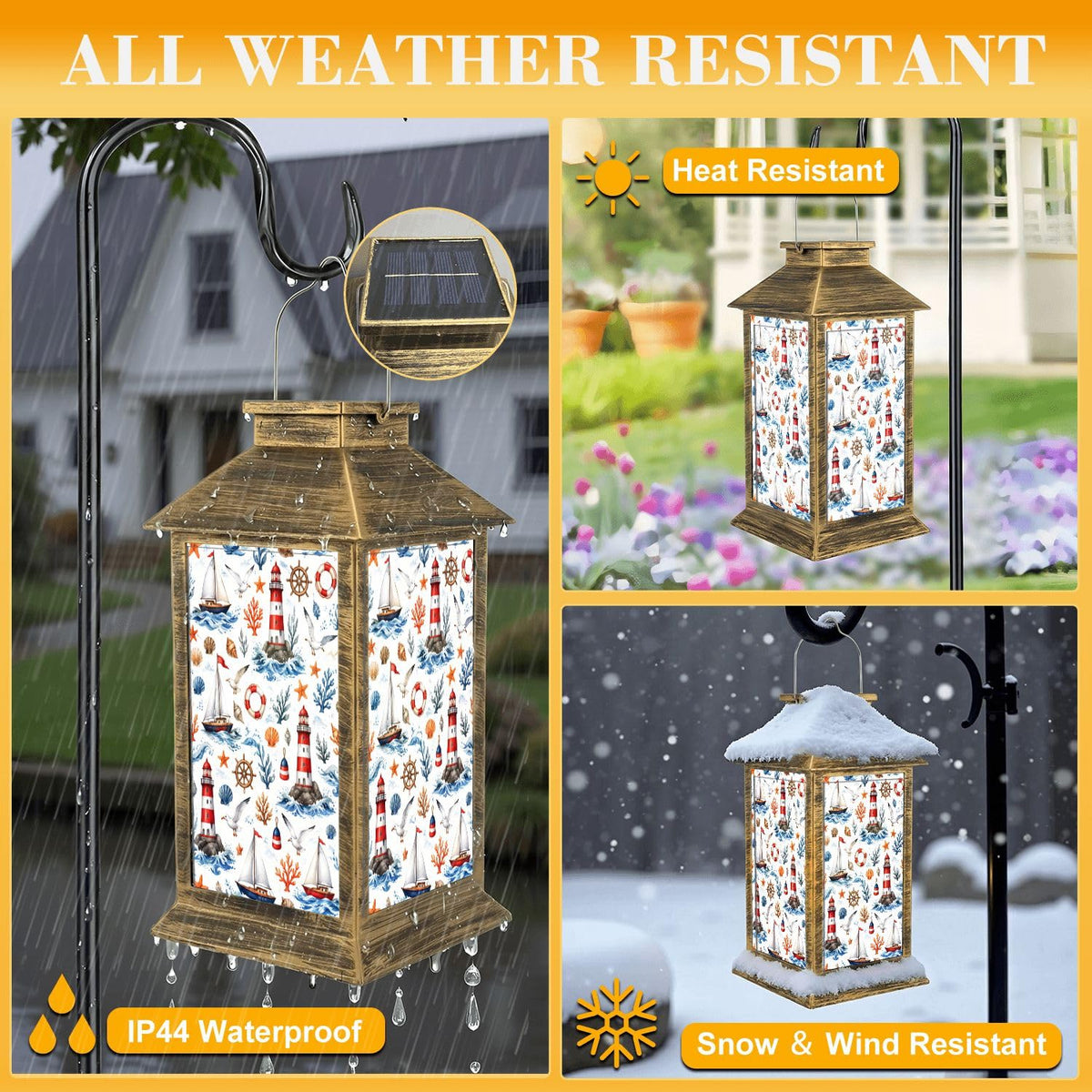 Waterproof LED Solar Lantern W54496
