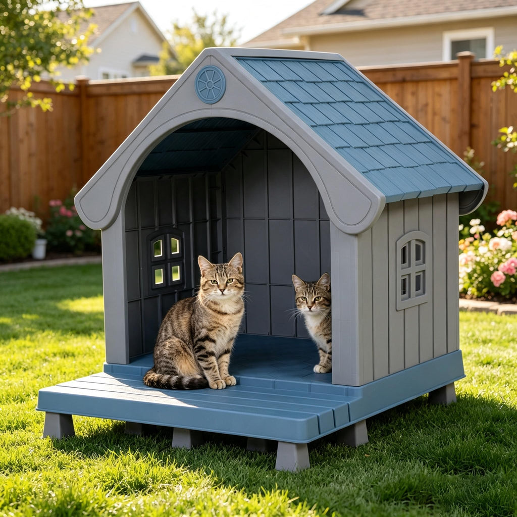 Weatherproof Elevated Outdoor Cat House N340589