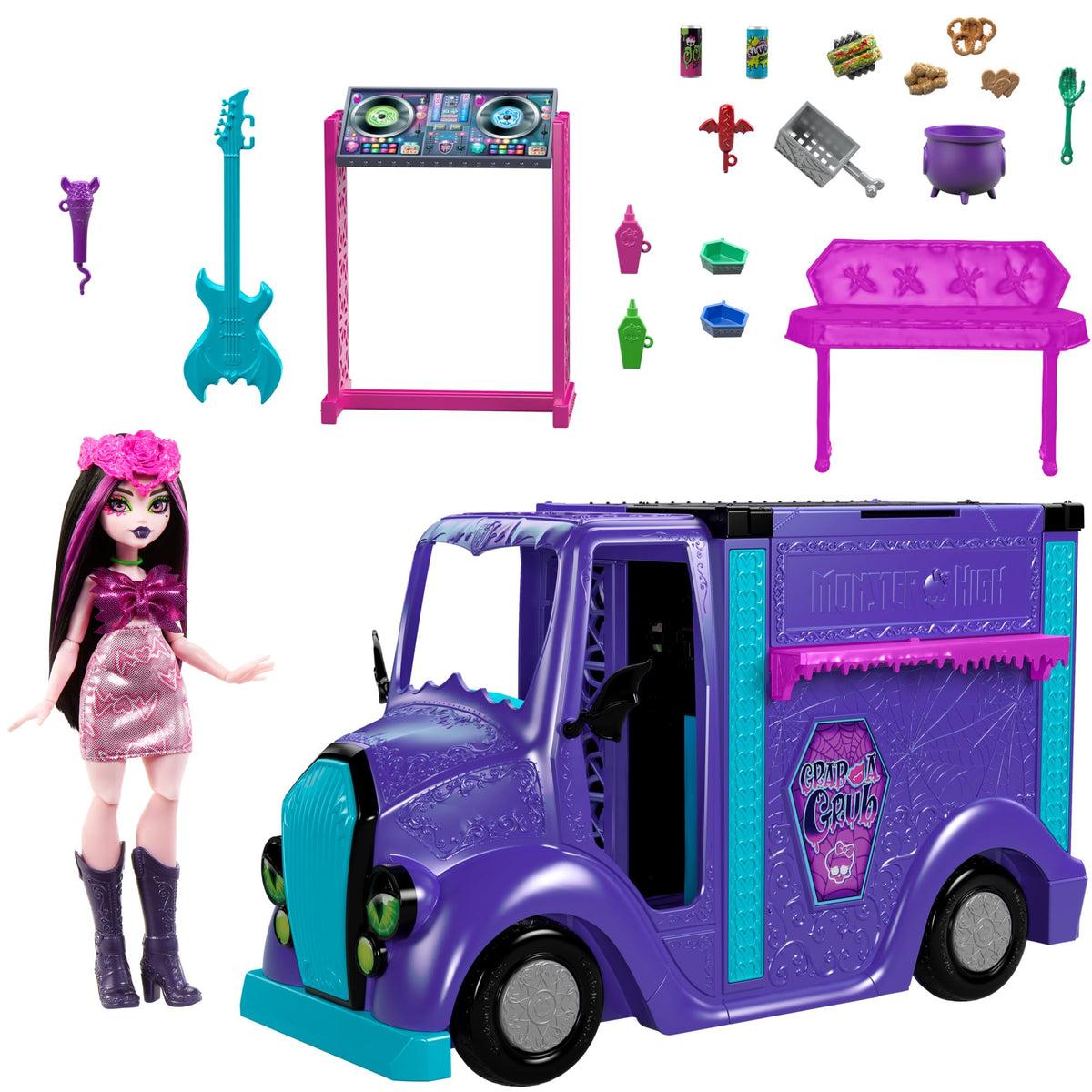 Doll & Playset with Pullout Stage Transformation & 13+ Themed Accessories Z60827