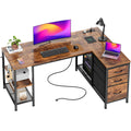 47.2'' L Shaped Office Desk with 3 Drawers F72990