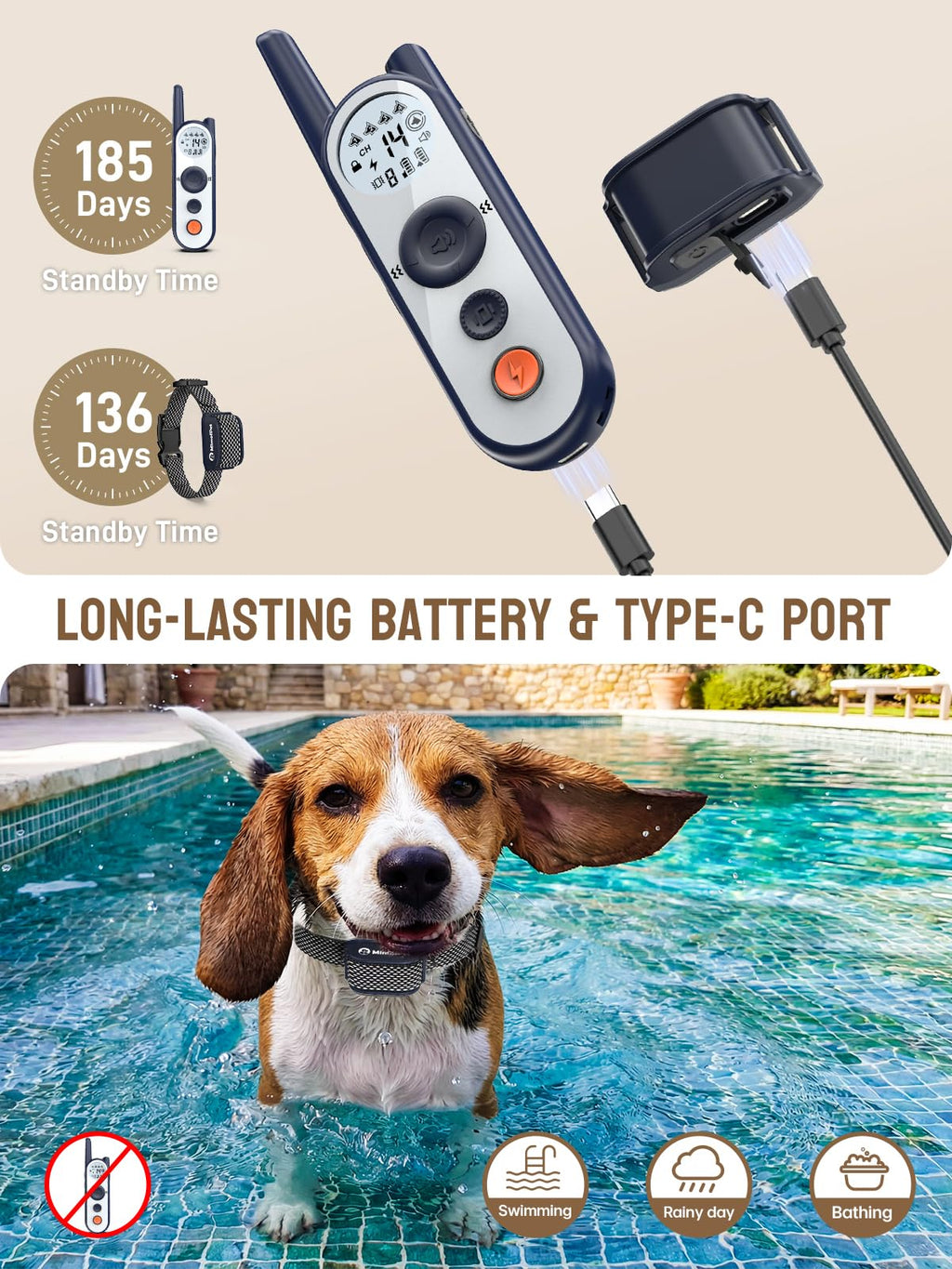 Wireless Dog Fence System, 3500ft Adjustable Waterproof Rechargeable Training Collar K602
