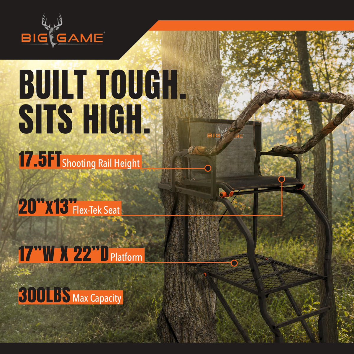 Ladder Treestand with Flip Back Seat T27683