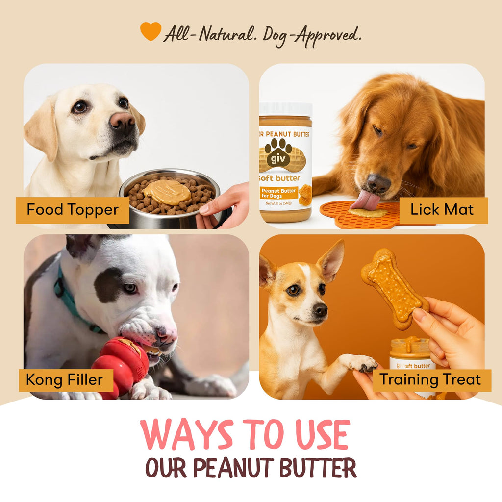 All Natural Peanut Butter 12oz Jar, 4oz Pouch & Lick Mat M9088