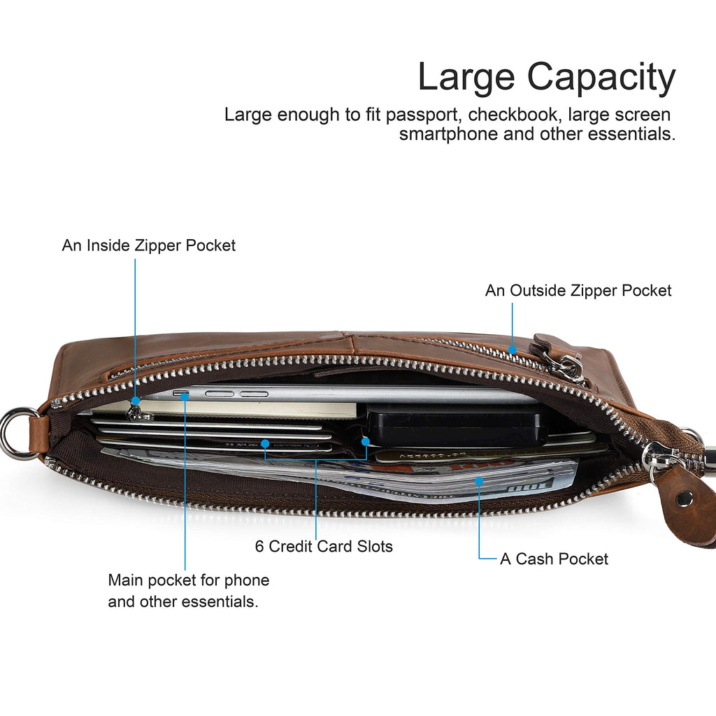 Genuine Leather Small Crossbody Bags Wristlet Wallet Purses C333