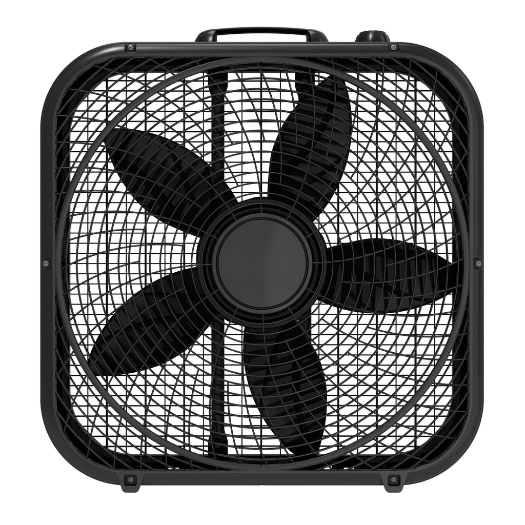 20 Inch Black 3-Speed Box Fan with Handle D8514