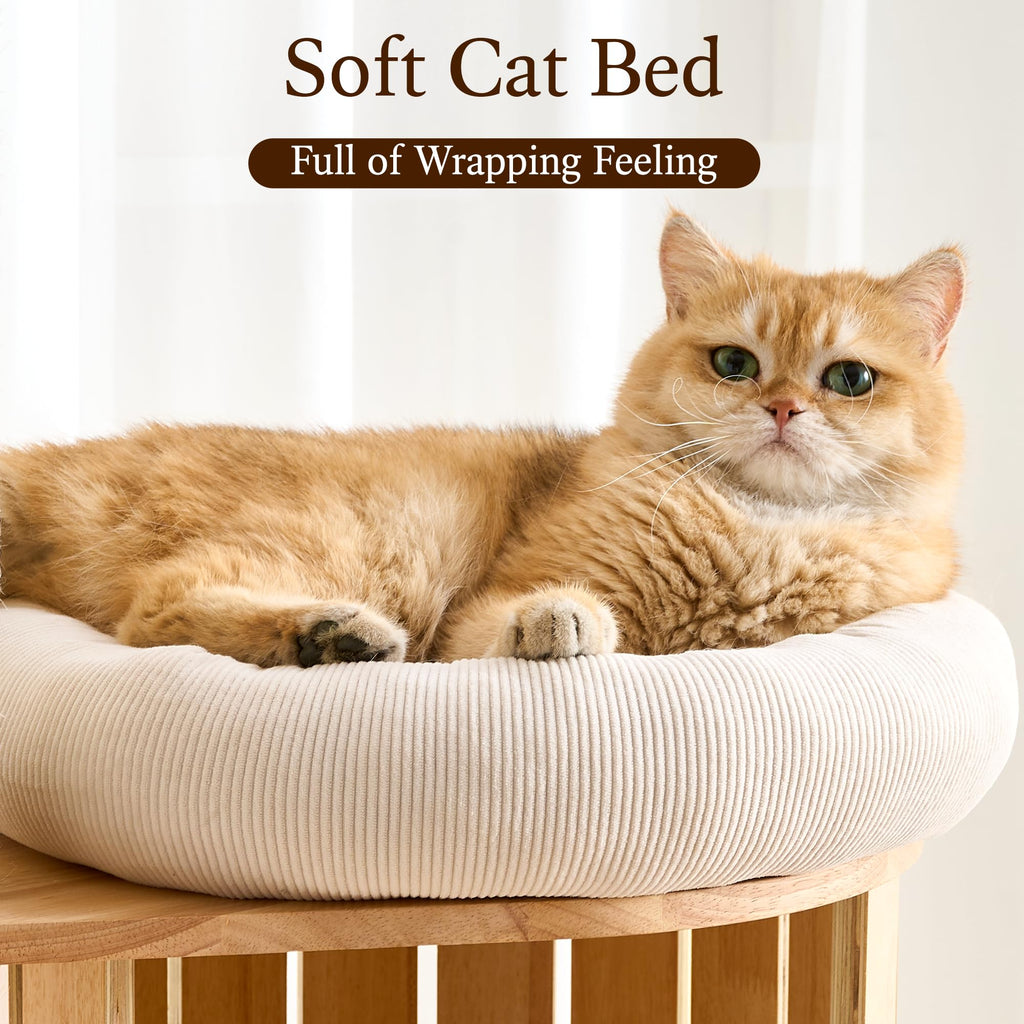 Solid Wood 70 Inches Tall Cat Tree Tower with Scratching Post O721
