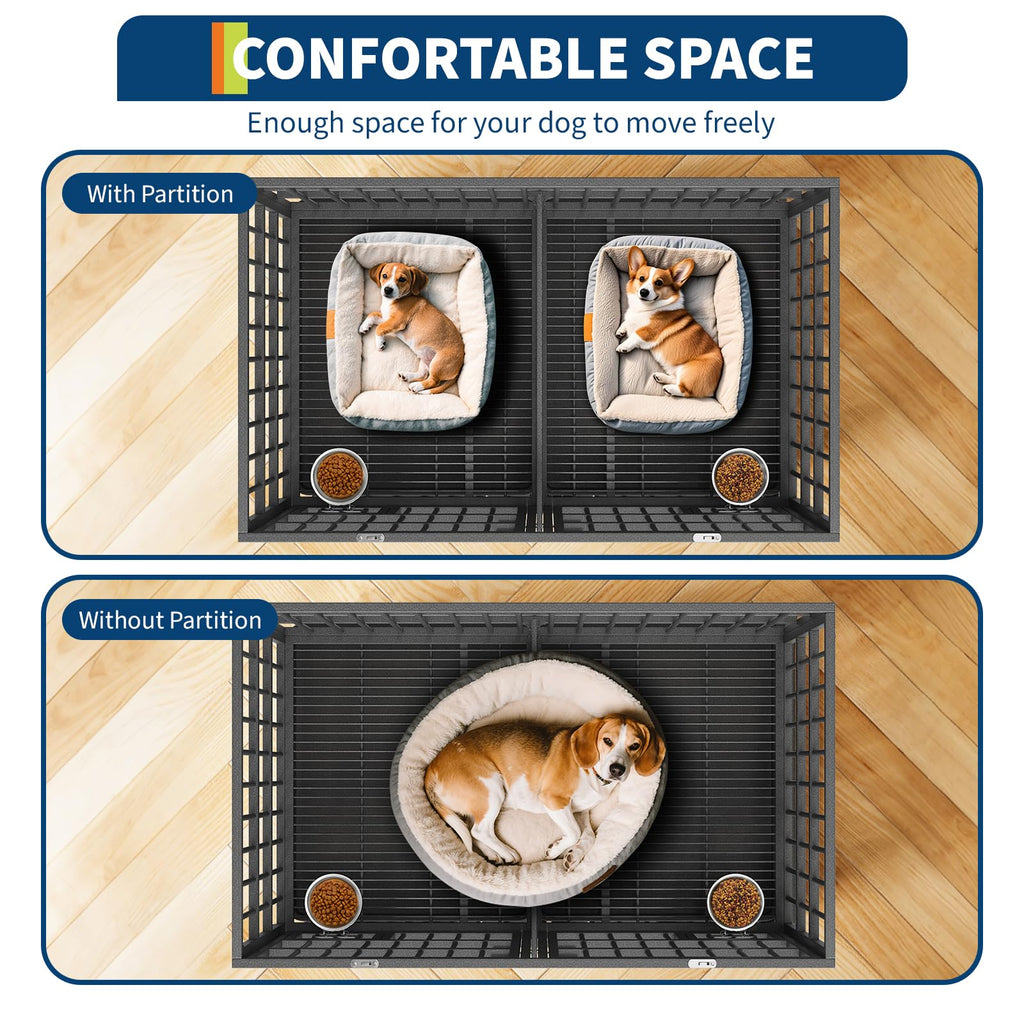 48 inch Heavy Duty Metal Dog Crate with 2 Door T5585