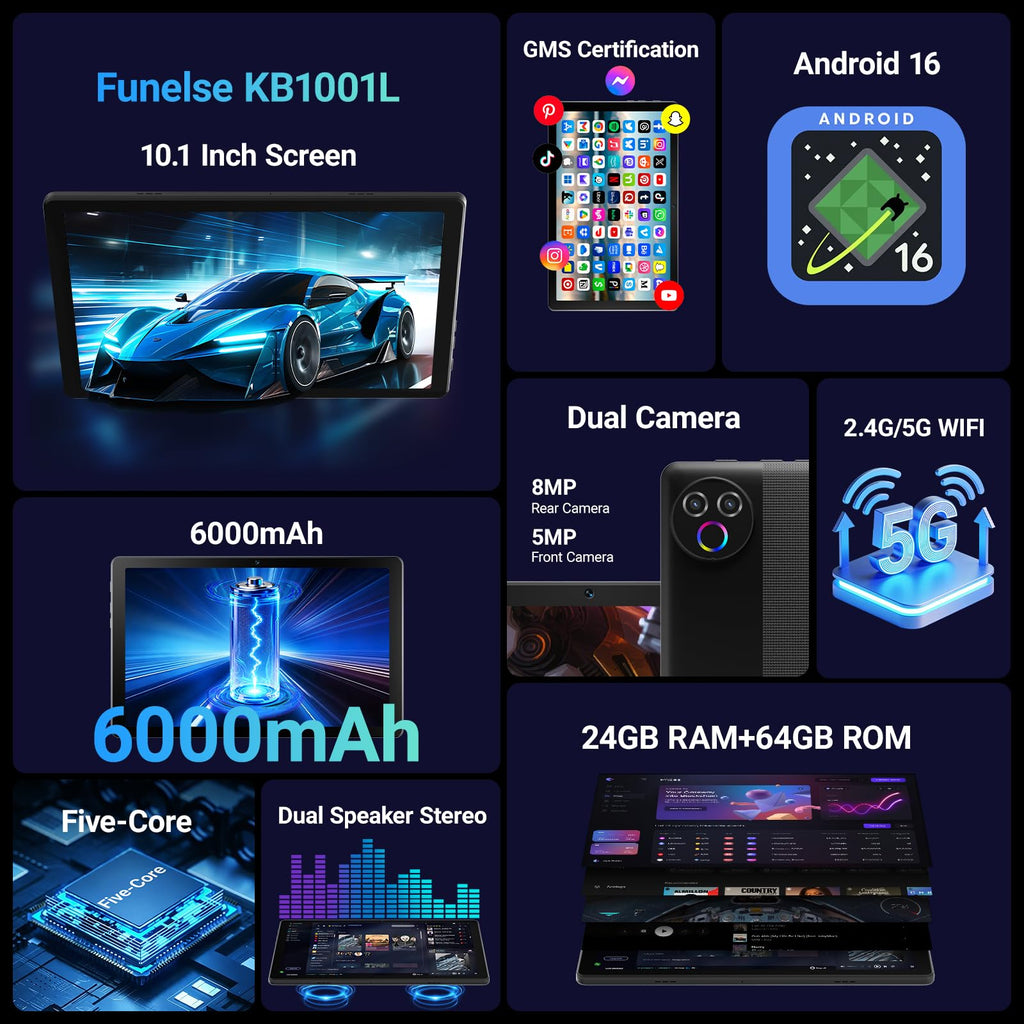Android 16 Tablet with Keyboard U19185