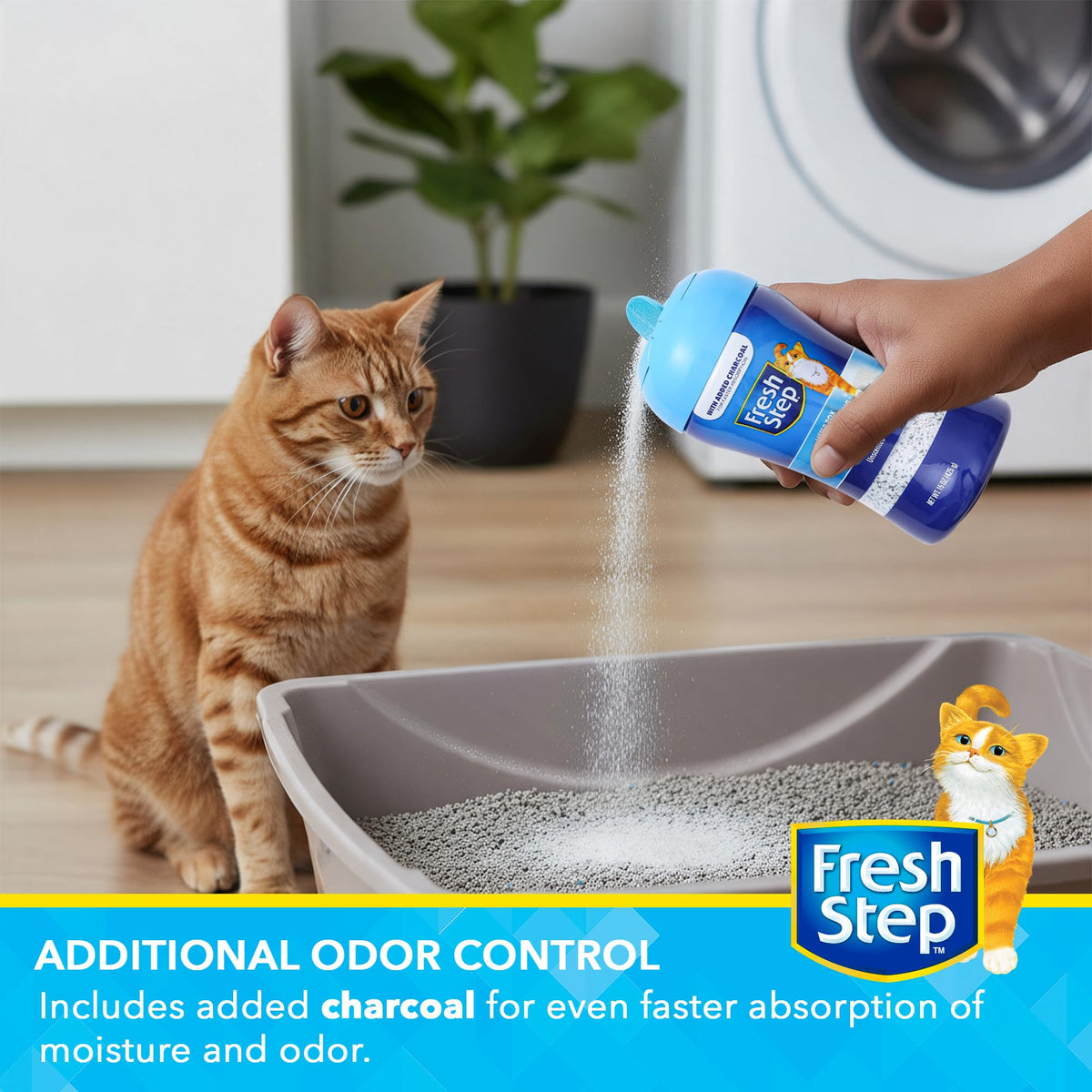 Charcoal Odor Eliminating Cat Litter Box Powder, 15 Oz Y920646