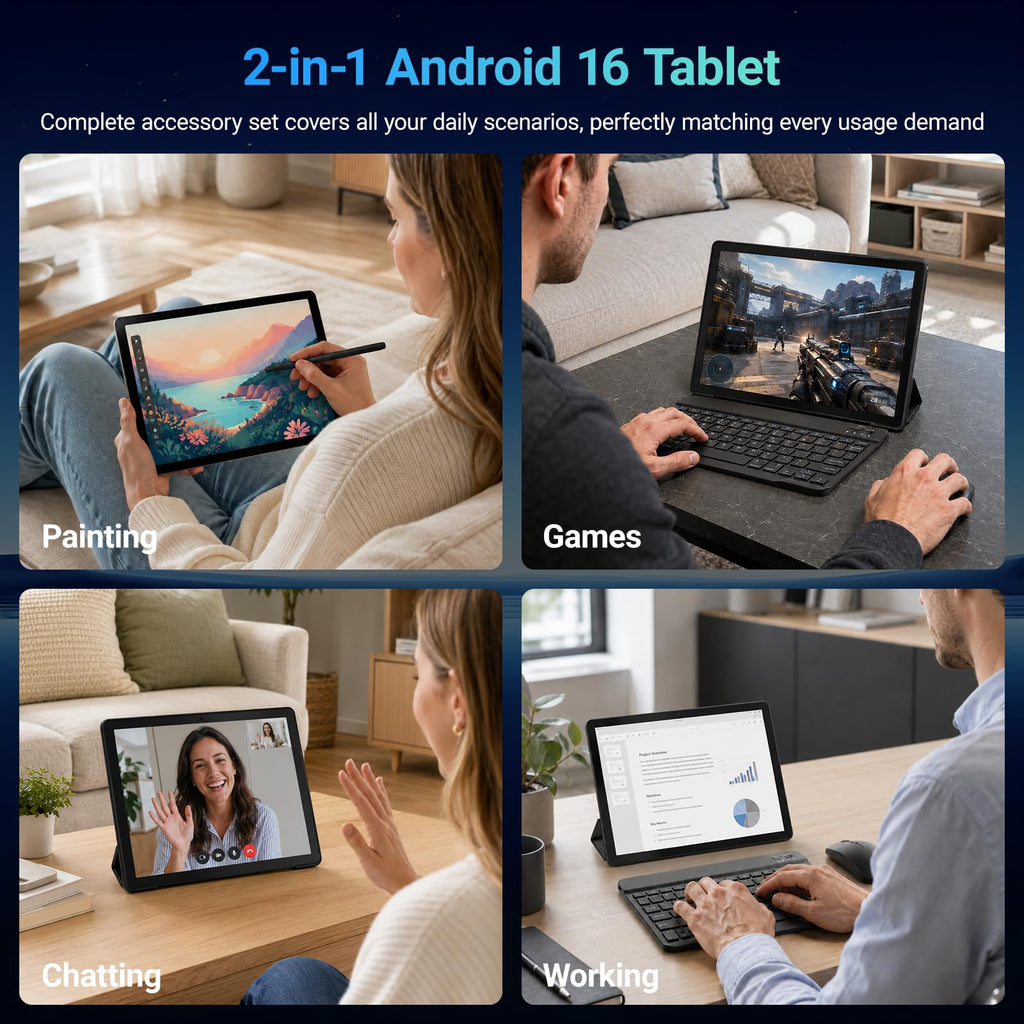 Android 16 Tablet with Keyboard U19185