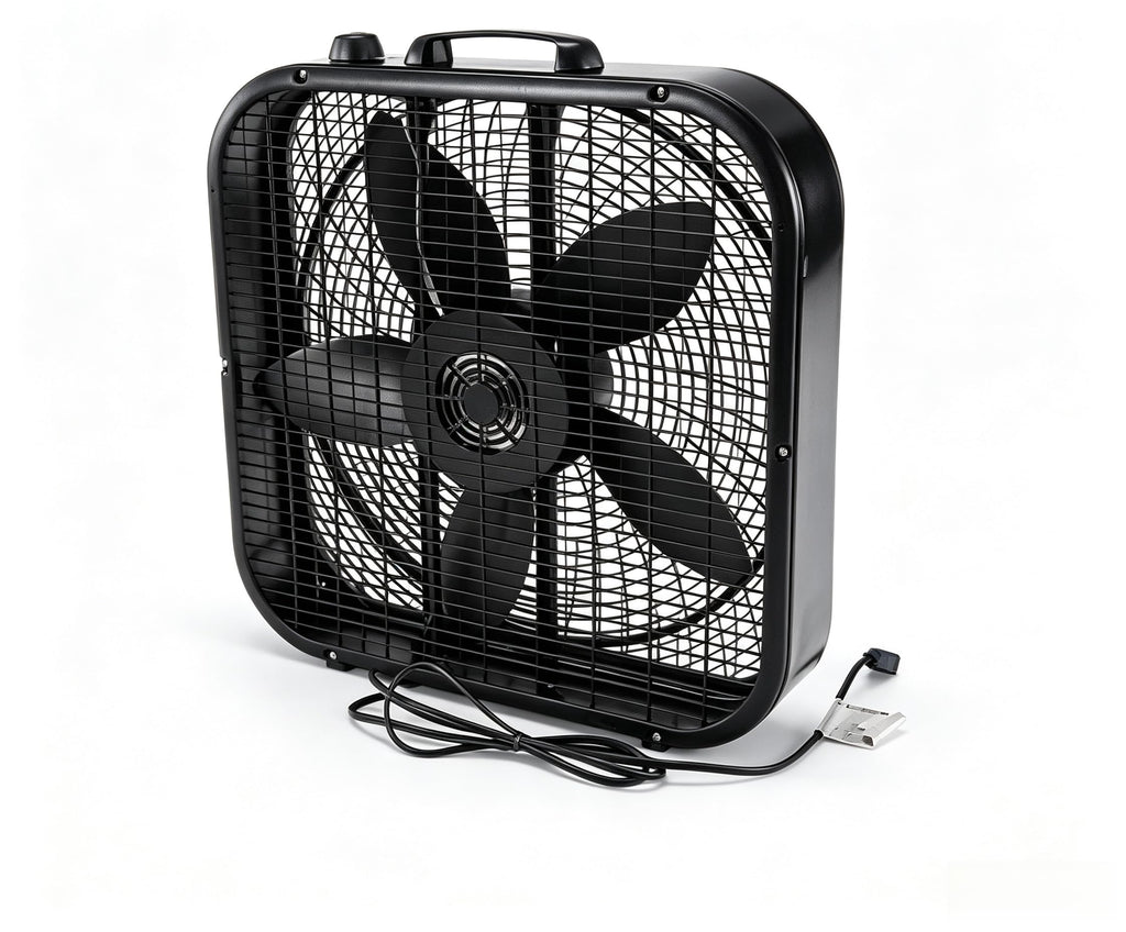 20 Inch Black 3-Speed Box Fan with Handle D8514