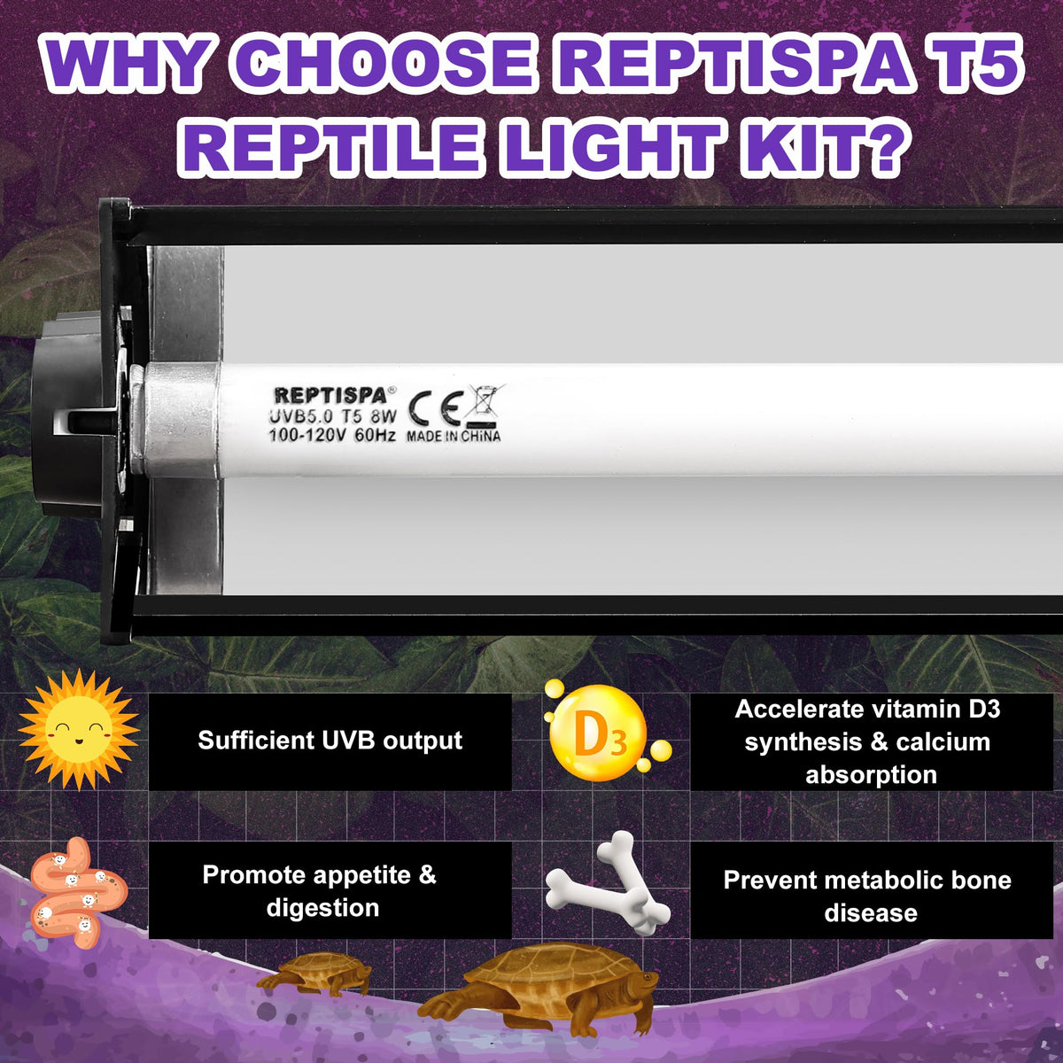 8W 10.0 UVB Reptile Light Fixture G7087