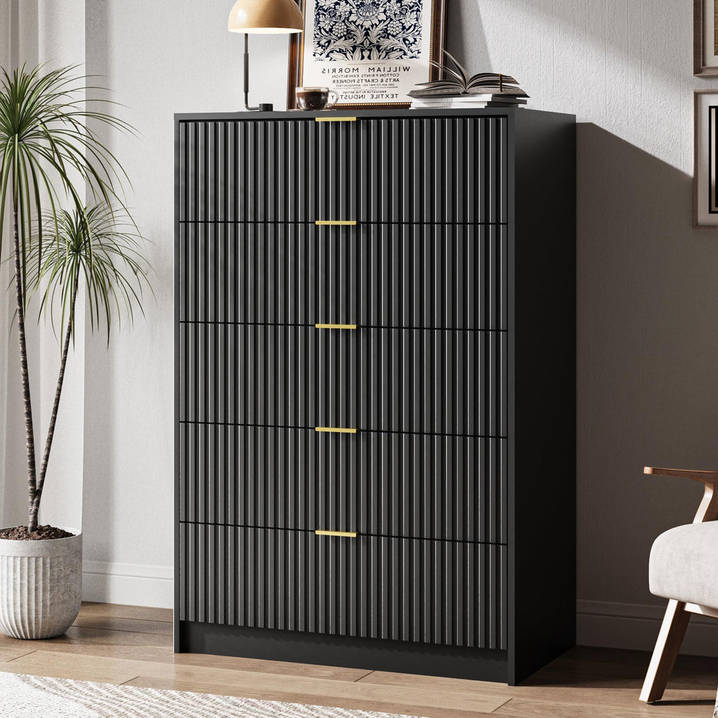47" Tall Fluted 5-Drawer Dresser V9217