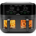 6 Quart Dual Basket Nonstick Air Fryer - Black B1773