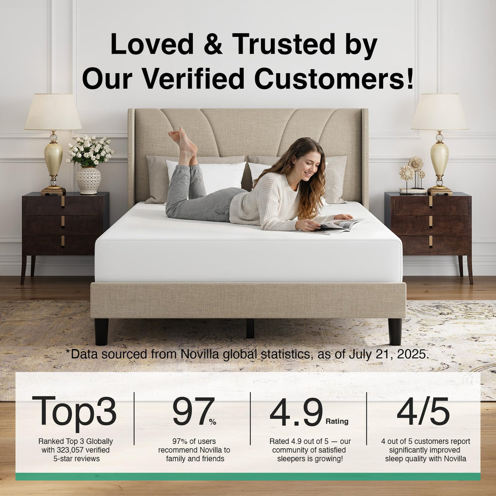 Queen Size Linen Upholstered Bed Frame with Headboard P7816