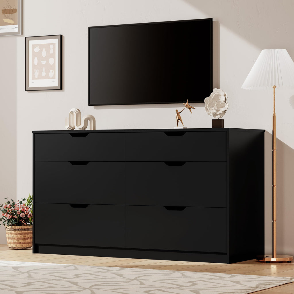 Black 6 Drawer Dresser C563065