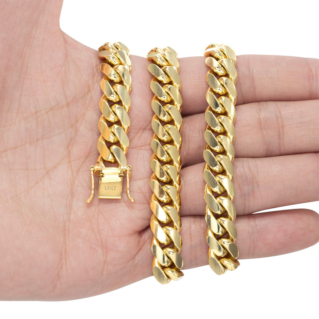 10k Yellow Gold Cuban Link Chain Necklace O7699