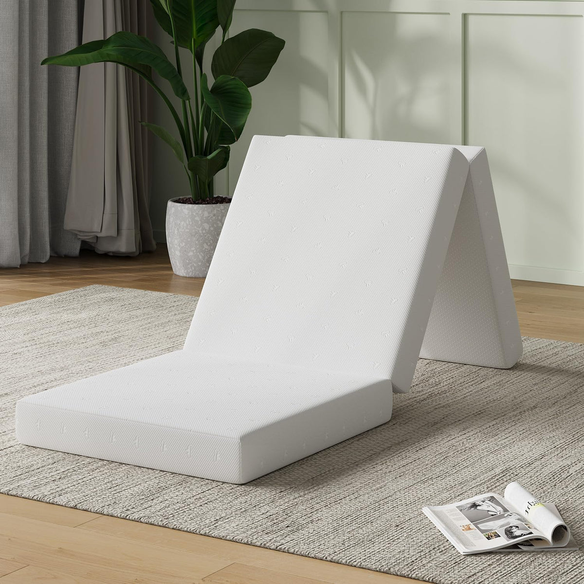 Foldable Foam Mattress Topper, Single Size 4 Inch V883790