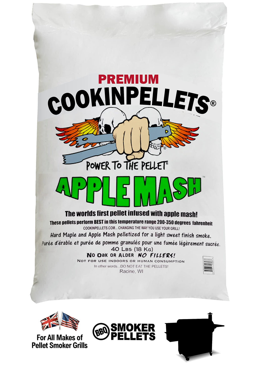 Apple Mash and Hard Maple BBQ Grill Wood Pellets, 40 Lb Bag D395