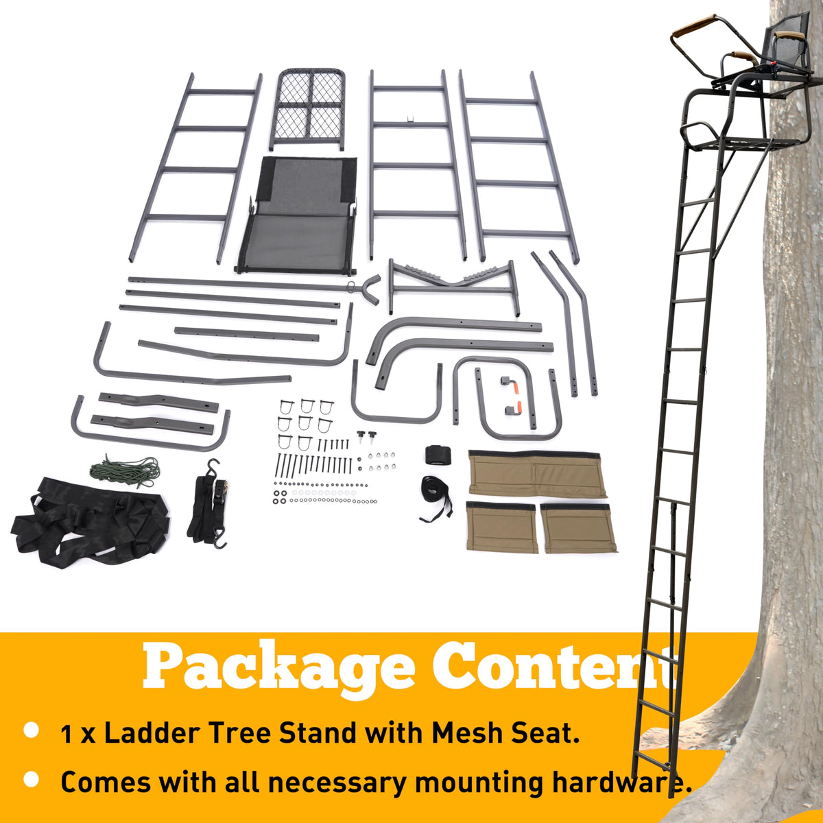 Ladder Tree Stand with Mesh Seat F442