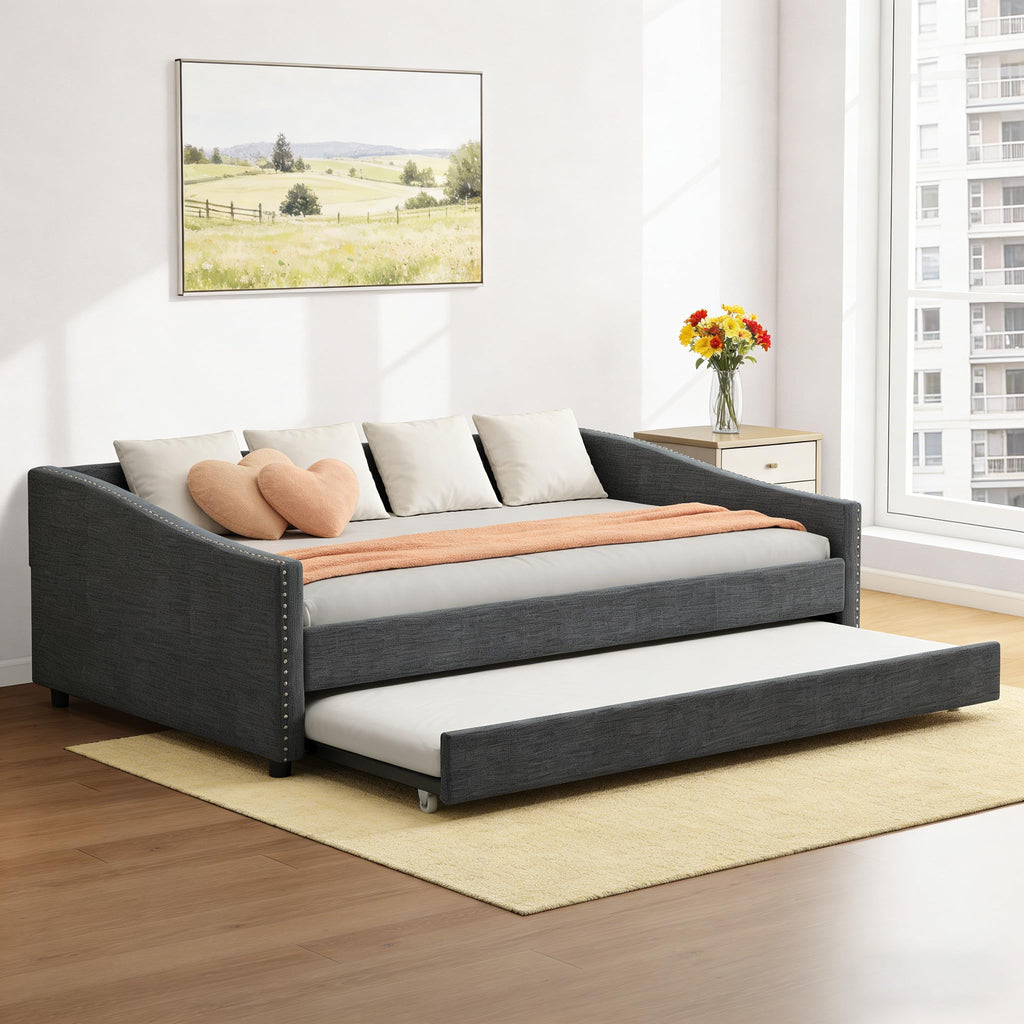 Full Size Upholstered Daybed with Trundle Z398