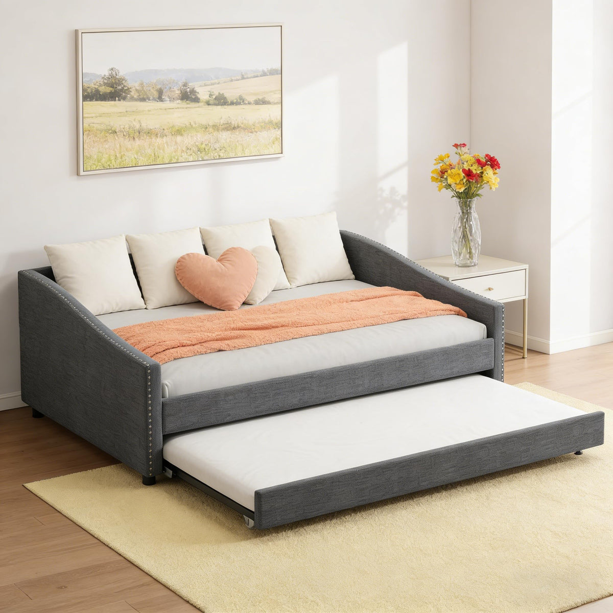 Full Size Upholstered Daybed with Trundle Z398