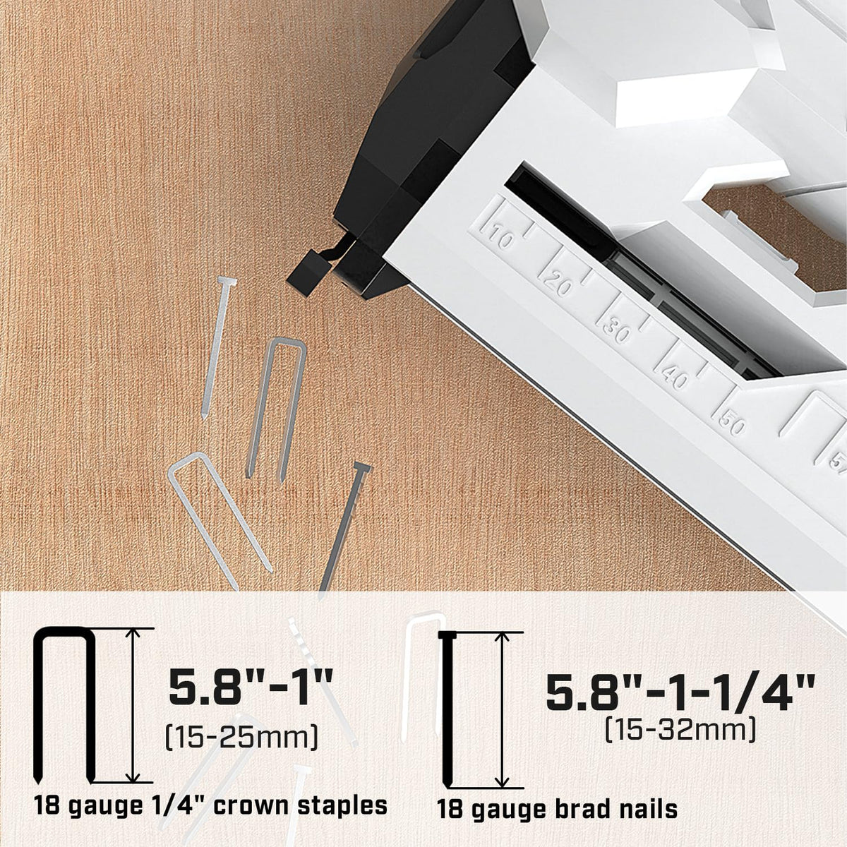 18 Gauge 2 In 1 Cordless Brad Nailer Stapler I854