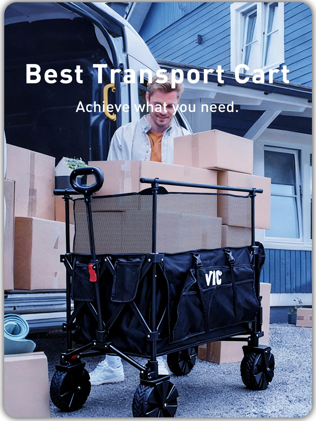 700L Double Tabletop Wagon with Big Wheel T800