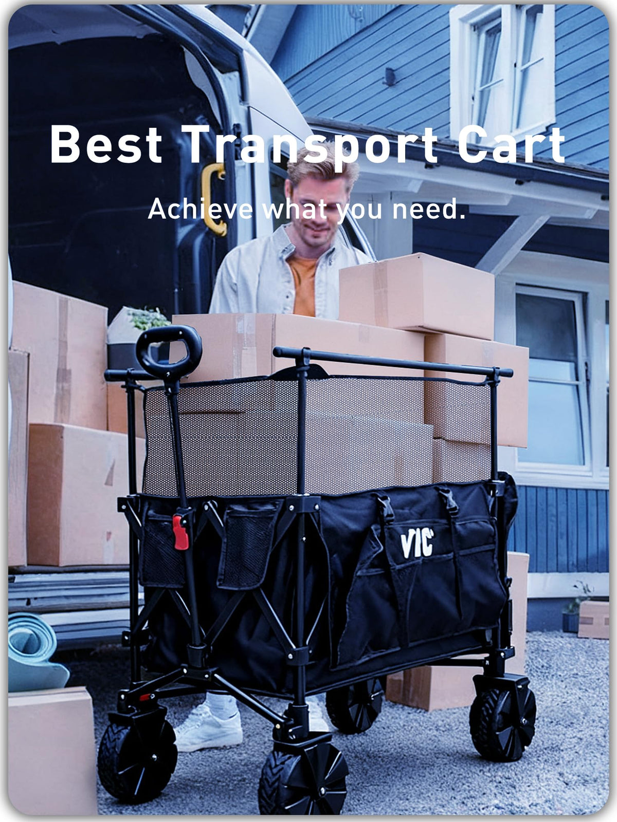 700L Double Tabletop Wagon with Big Wheel T800
